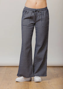 Mi Moso Linen Pant Navy Check