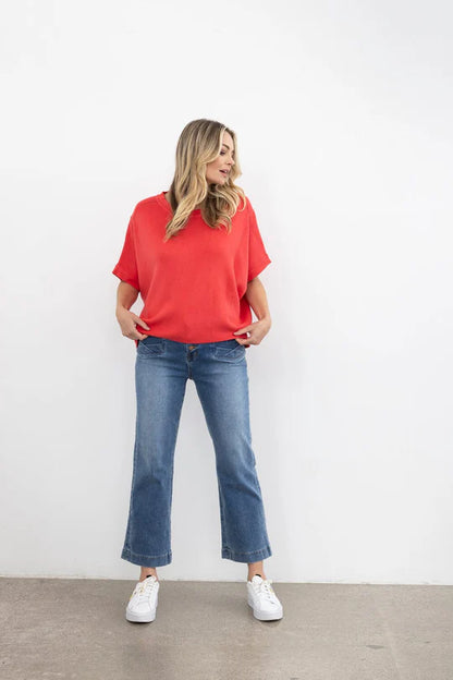 Mi Moso Moss Ella Knit - Pink/Red