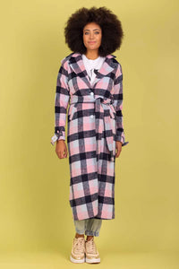 Charlo Marco Coat Navy Check