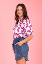 Load image into Gallery viewer, Charlo Mickey Top Cerise Floral
