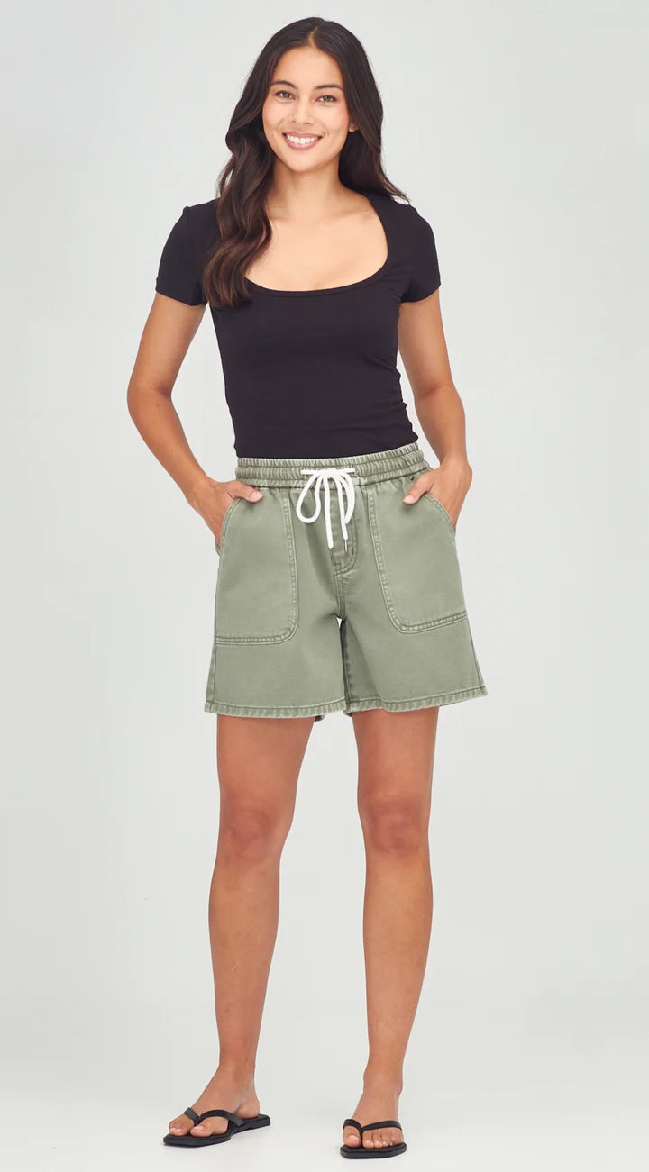 Junkfood Millie Khaki Shorts - Khaki