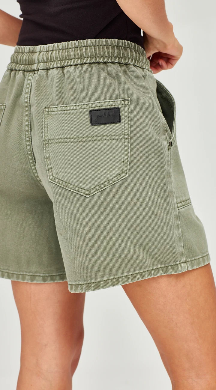 Junkfood Millie Khaki Shorts - Khaki