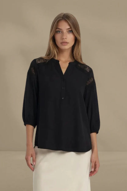 Moss by Mi Moso Bronte  Shirt - Black