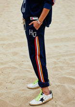 Load image into Gallery viewer, Hammill + Co Velour Track Pant Navy
