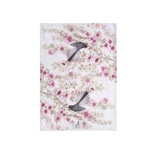 Ashdene Kitchen Towel - Birds of NZ  Fantail