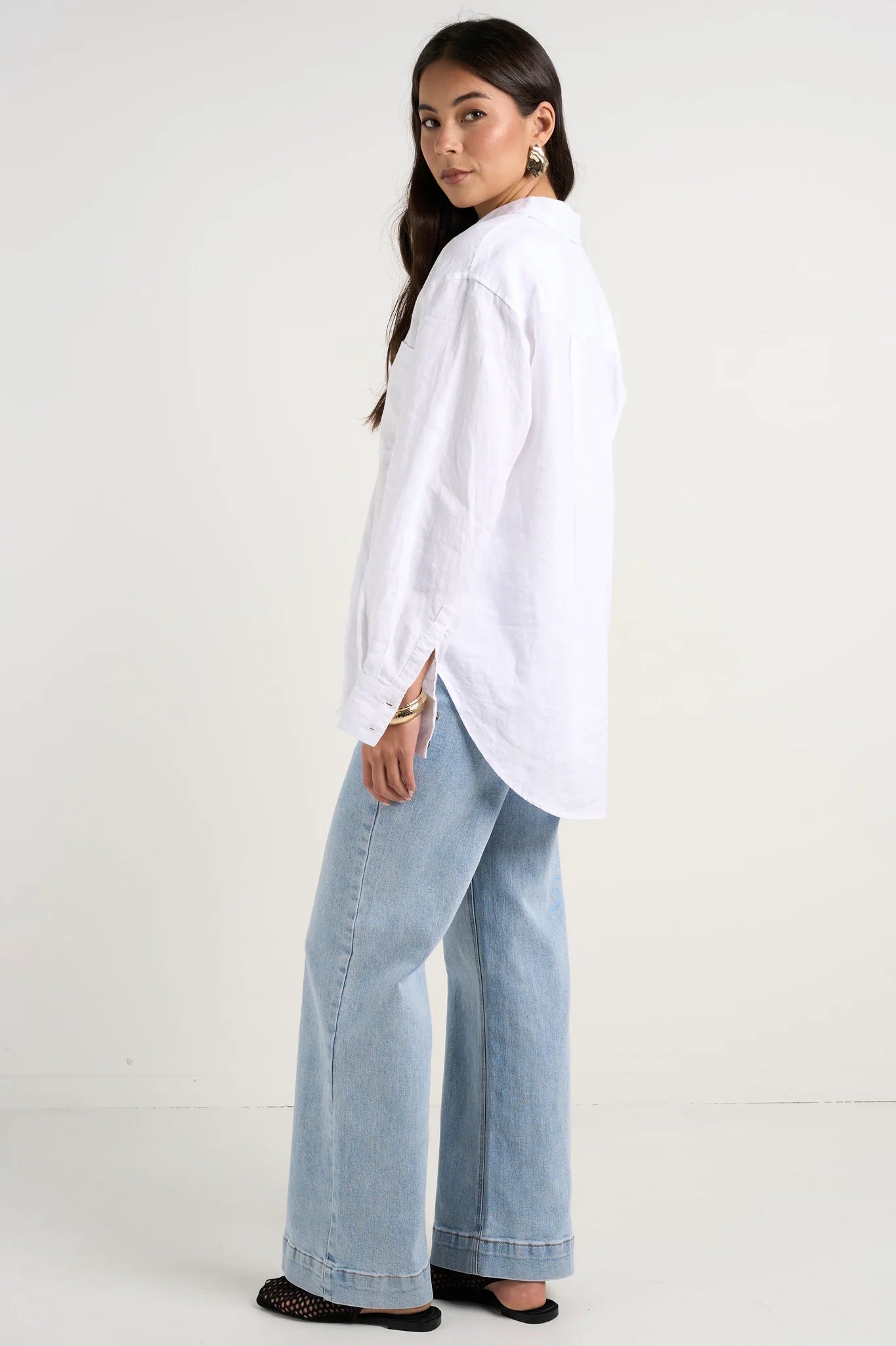 Re:union Optimum Linen Oversized Shirt - White
