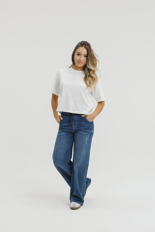 Homelee Palazzo Jeans - Blue Wash