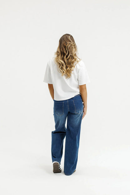 Homelee Palazzo Jeans - Blue Wash