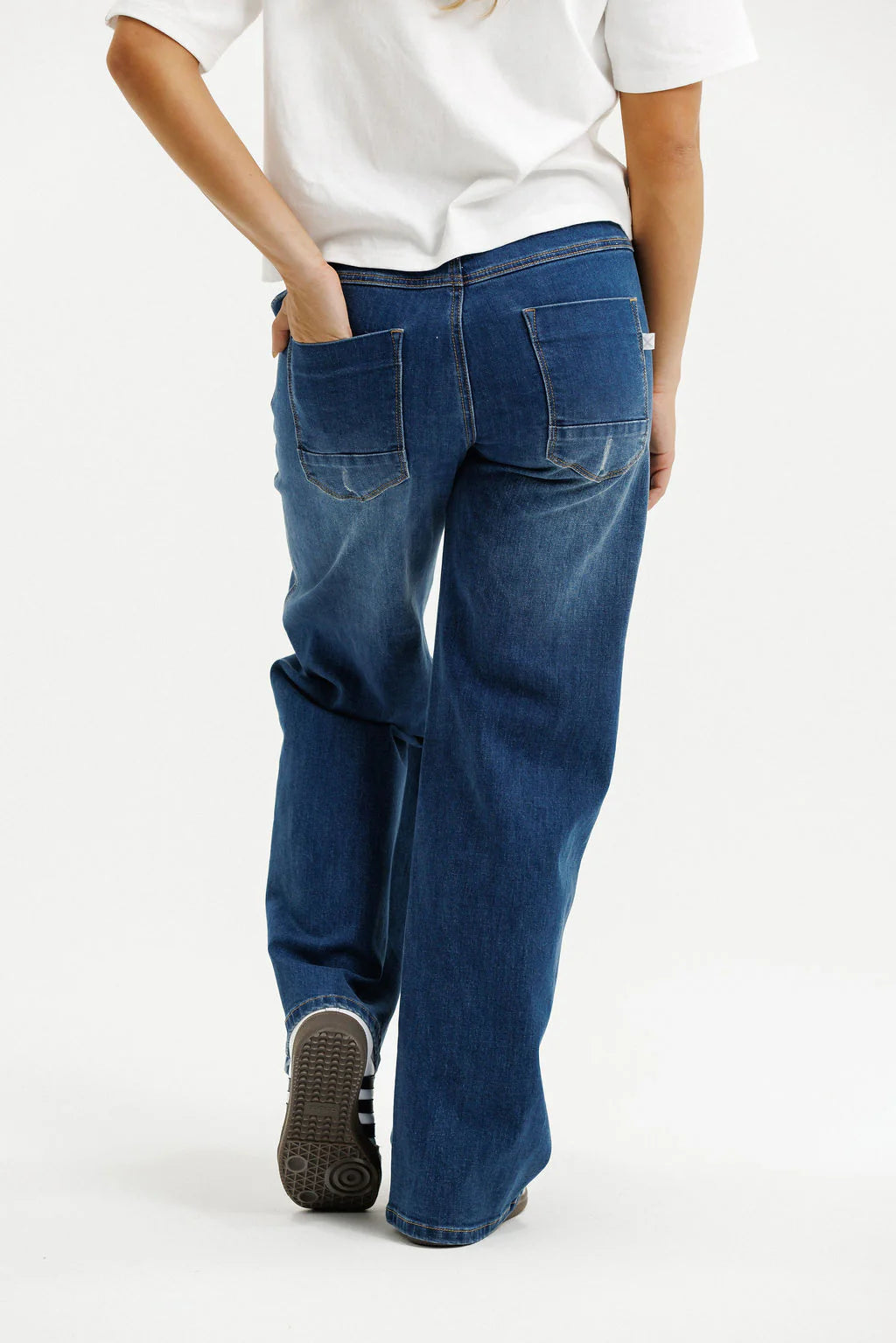 Homelee Palazzo Jeans - Blue Wash