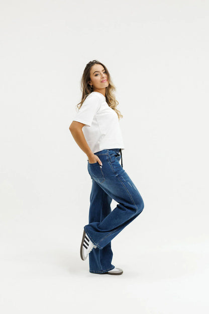 Homelee Palazzo Jeans - Blue Wash