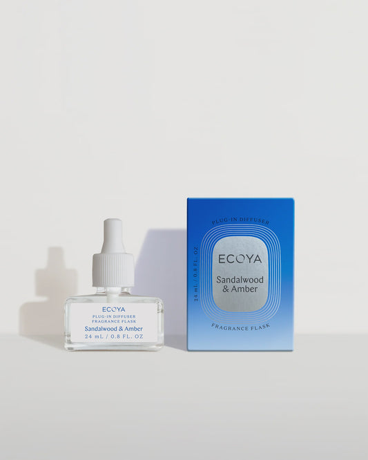 Ecoya Plug-In Diffuser Fragrance Flask - Sandalwood & Amber