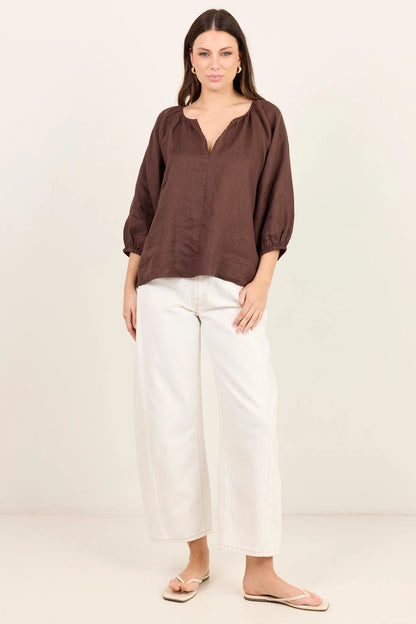 Re:Union Label Revolutionary LS Top - Dark Chocolate
