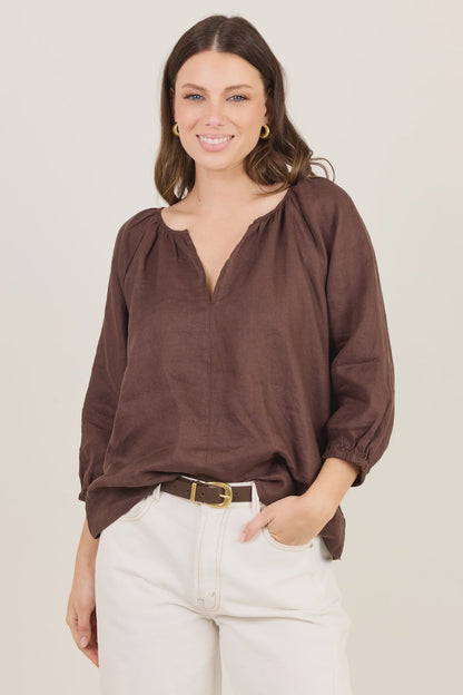 Re:Union Label Revolutionary LS Top - Dark Chocolate