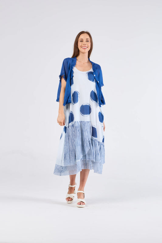 Au Hasard D'un Voyage Frill Seeker Top - Blue