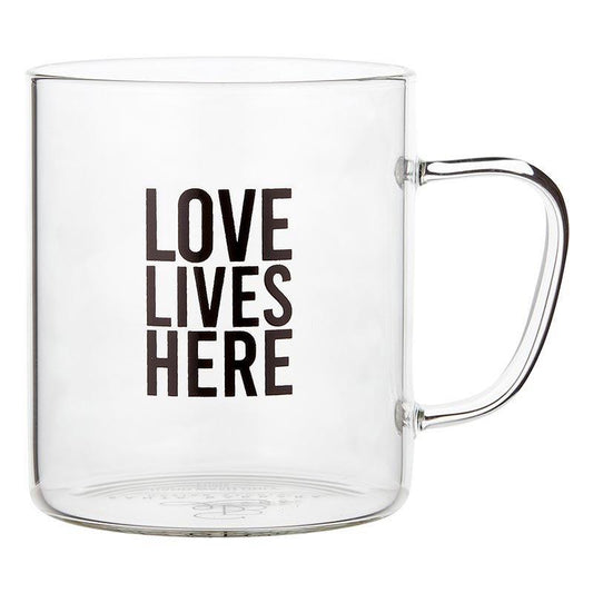 Artisanal Glass Mug Love Live Here