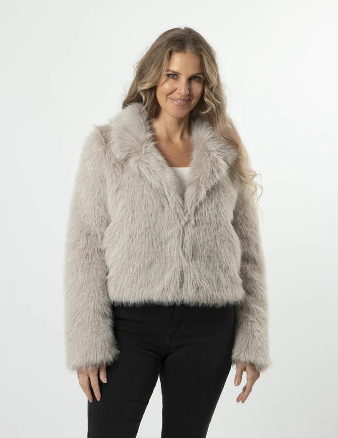 Stella + Gemma Fur Baby Jacket Champagne