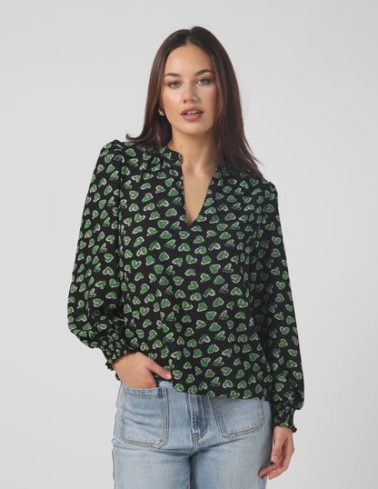 Stella + Gemma Cecily Blouse - Olive Green with Envy