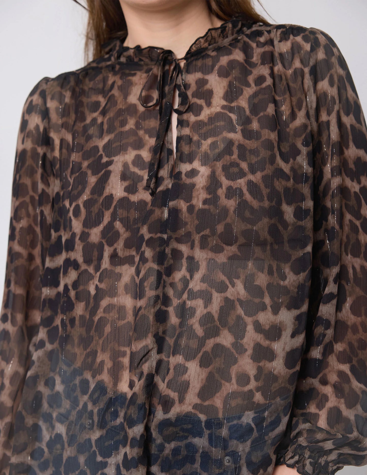 Stella + Gemma Dixie Blouse - Leopard Lurex
