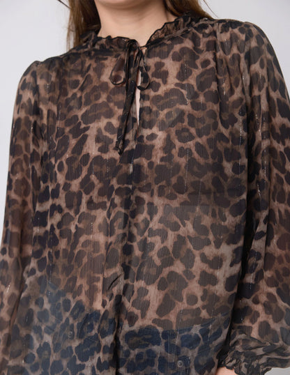 Stella + Gemma Dixie Blouse - Leopard Lurex