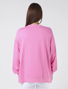 Stella + Gemma Sunday Sweater College Harvard - Bright Pink