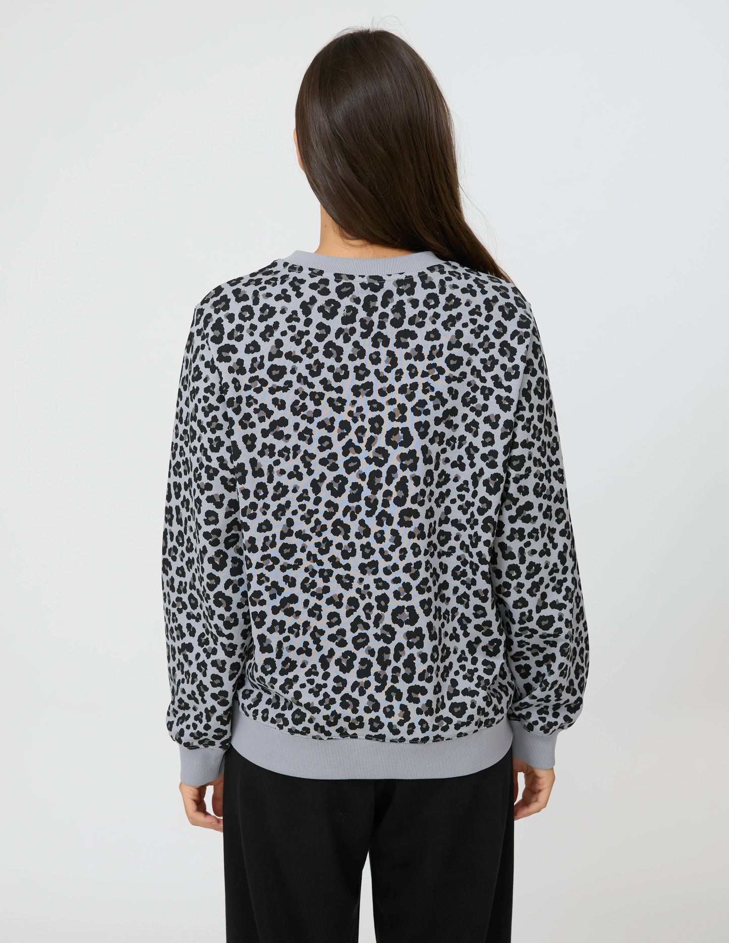 Stella + Gemma Essential Sweater - Grey Leopard