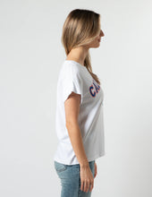 Load image into Gallery viewer, Stella + Gemma Cuff Sleeve T-Shirt White - California

