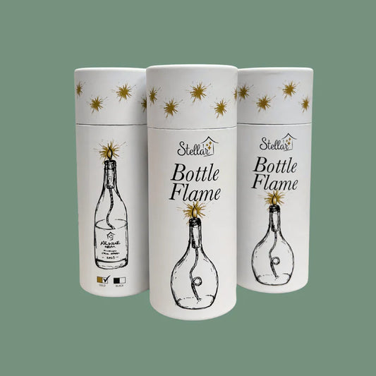 Stellar Haus Bottle Flame w Wick in Gold