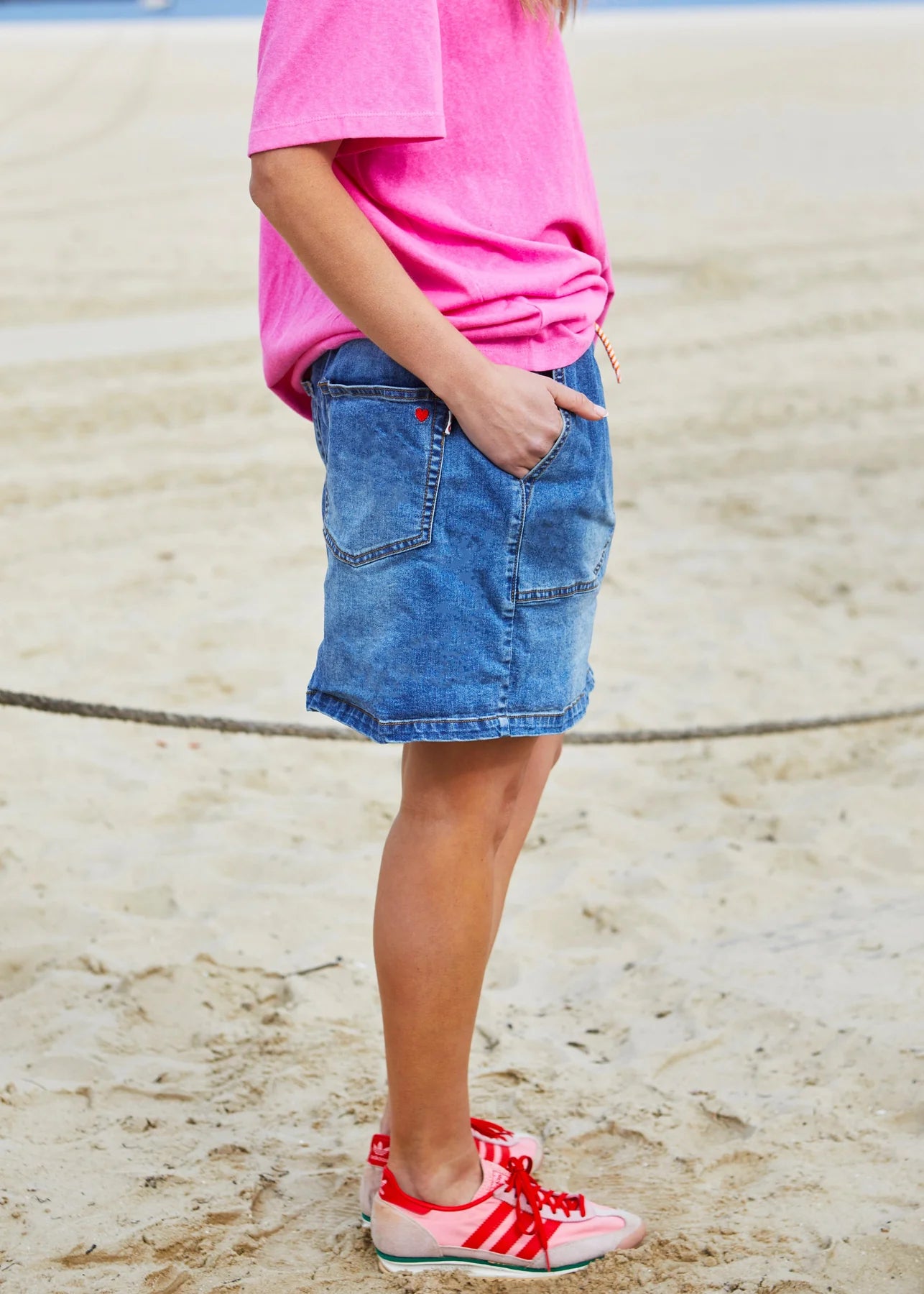 Hammill & Co Stretch Denim Skirt - Stonewash