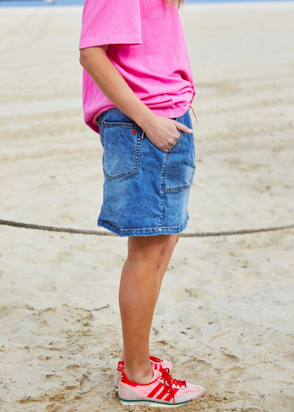 Hammill & Co Stretch Denim Skirt - Stonewash