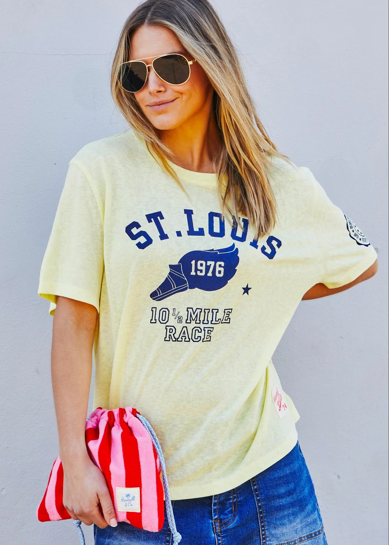 Hammill & Co Graphic Crew St Louis Tee - Lemon