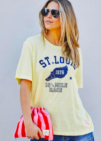 Hammill & Co Graphic Crew St Louis Tee - Lemon