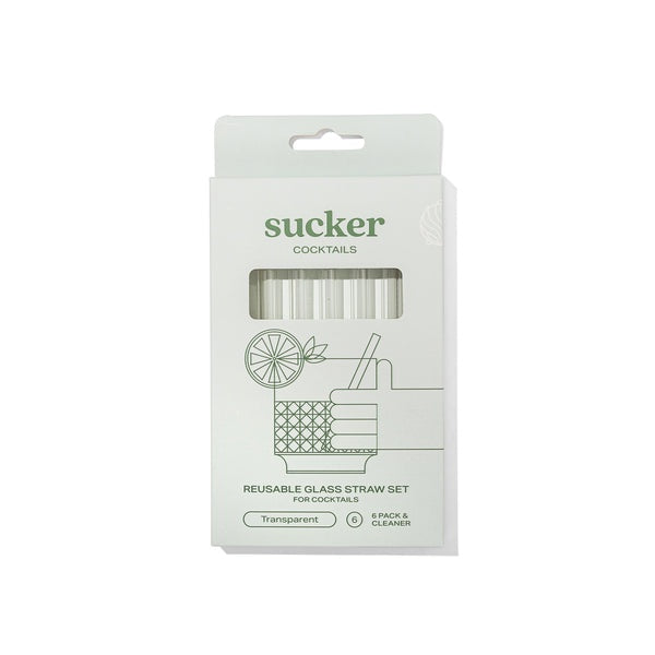 Sucker Cocktail Glass Straw Set - Transparent