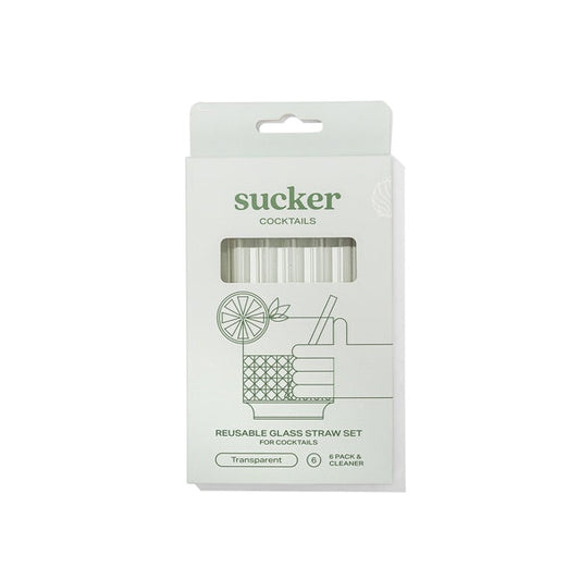 Sucker Cocktail Glass Straw Set - Transparent