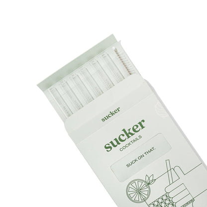 Sucker Cocktail Glass Straw Set - Transparent