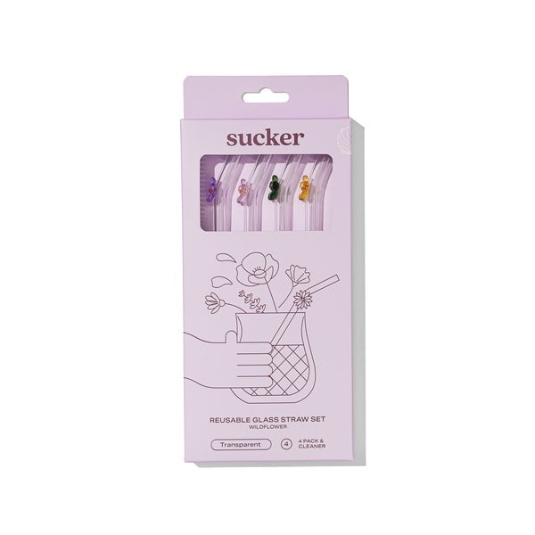 Sucker Wildflowers Glass Set - Transparent