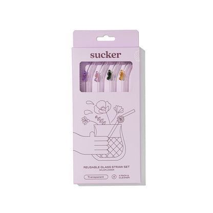 Sucker Wildflowers Glass Set - Transparent