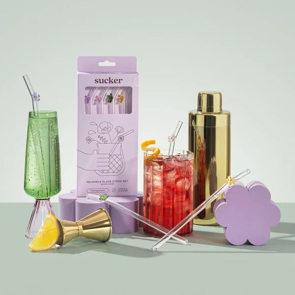Sucker Wildflowers Glass Set - Transparent