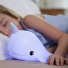 Load image into Gallery viewer, Stellar Haus USB Rechargeable Night Light Squishy Narwhal - Splash
