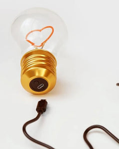 Stellar Haus Lightbulb Lamp USB Recharge - Pink Heart