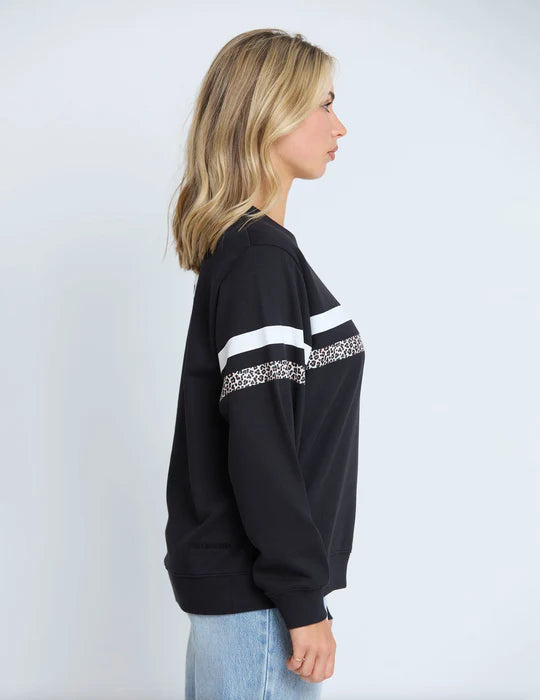 Stella & Gemma Essential Sweat-  Black Leopard & White Stripe
