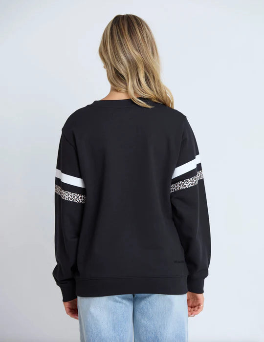 Stella & Gemma Essential Sweat-  Black Leopard & White Stripe