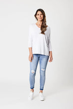 Load image into Gallery viewer, Betty Basics 3/4 Sleeve Milan Top White
