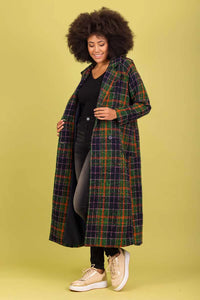 Charlo Simone Check Coat