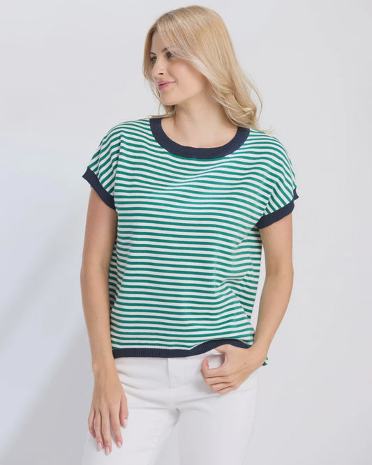 Stella + Gemma Laneway Top - Green Stripe