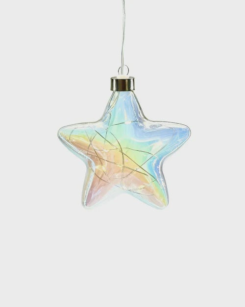 Stellar Haus Hanging Glass Star Pearl Tint