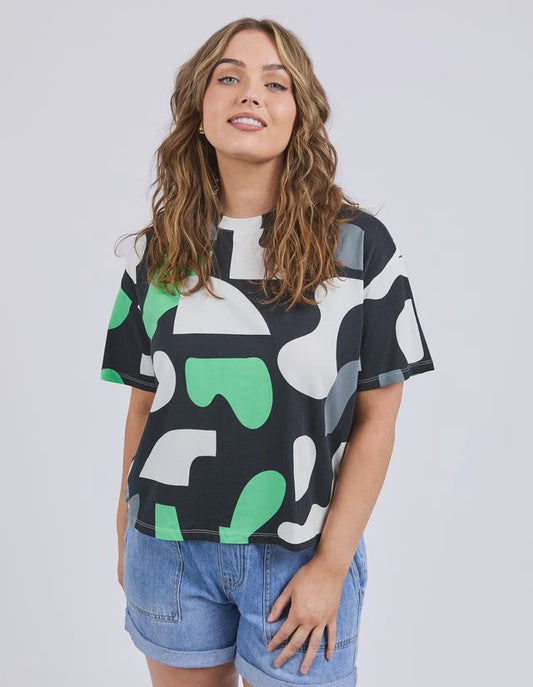 Elm Stijl Tee - Abstract Yardage Print