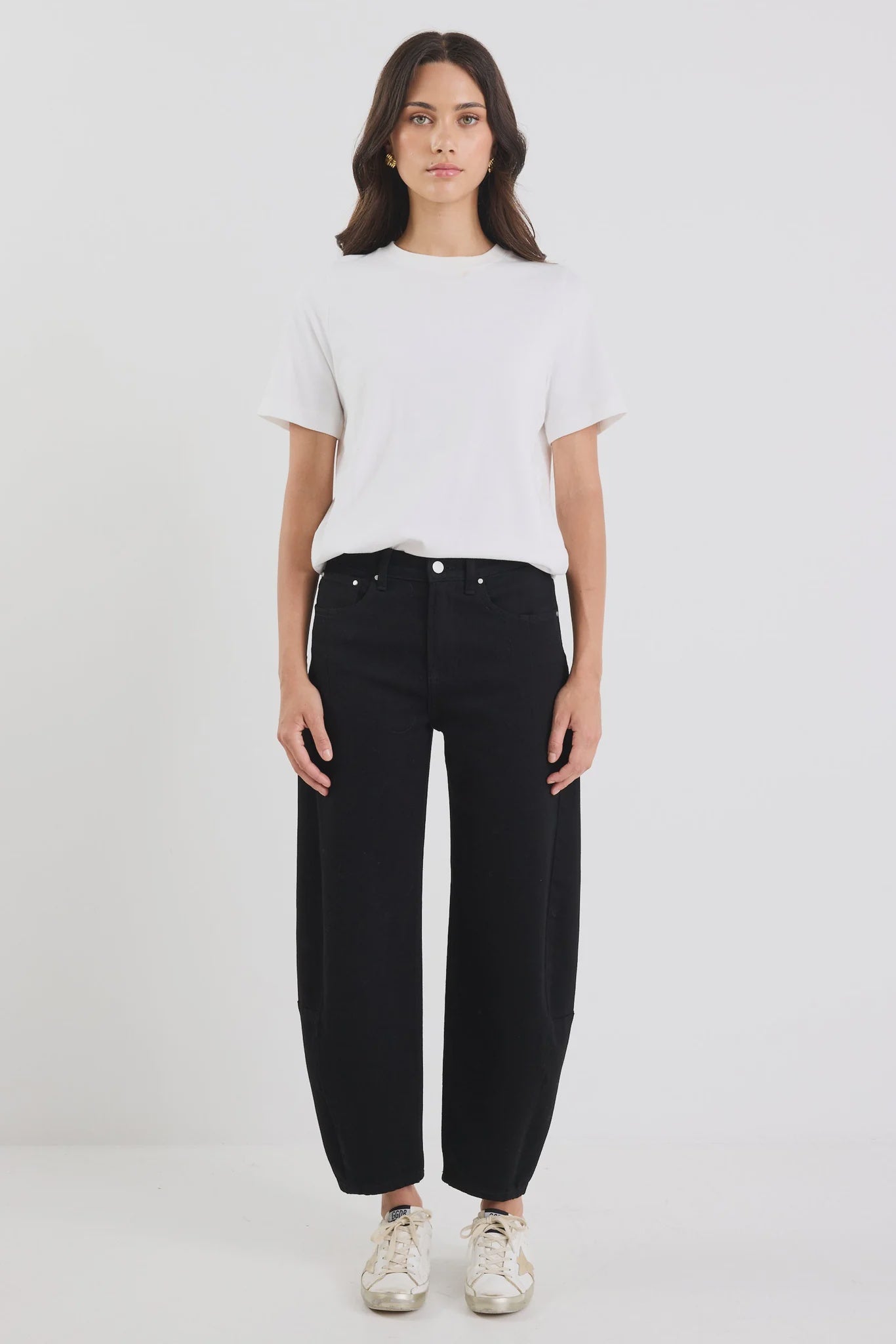 Among the Brave Graduate Stretch Barrel Jeans - Jet Black