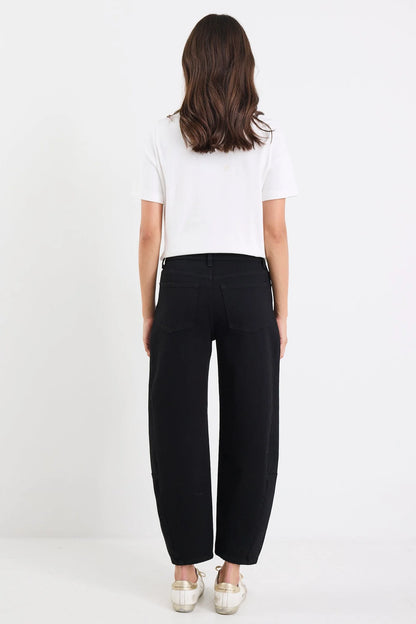 Among the Brave Graduate Stretch Barrel Jeans - Jet Black