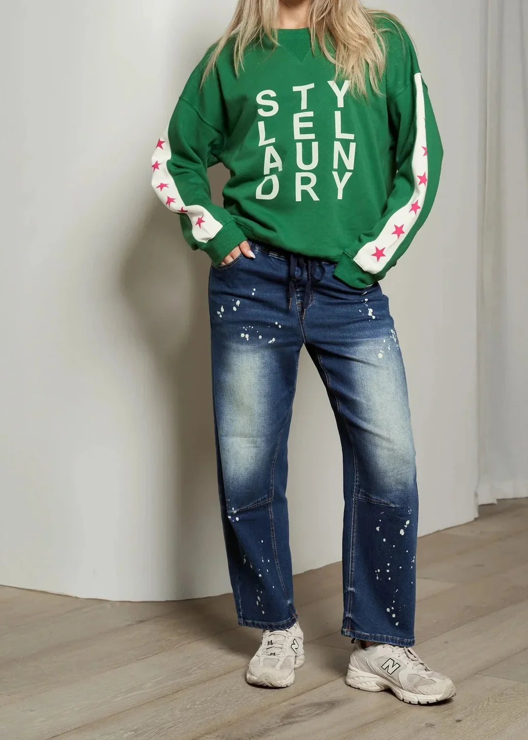 Style Laundry Stars and Logo Sweat - Green