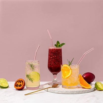 Sucker Original Glass Drinking Straw Set - Transparent